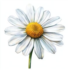 Fototapeta premium Watercolor Daisy flower on white background,floral concept, perfect for Valentine's Day,Mother's Day,Easter,Wedding Day,Anniversaries