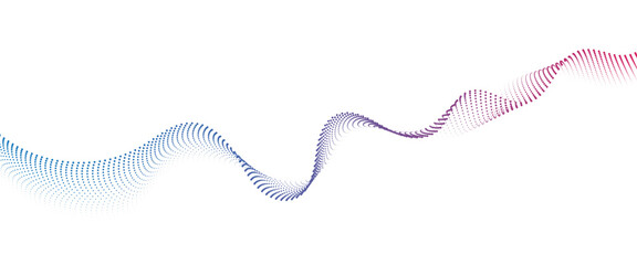 Flowing Dot Wave halftone gradient pattern on transparent background	
