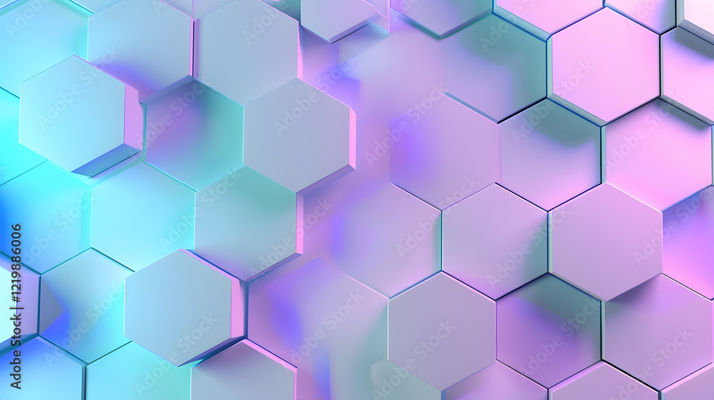 Poster minimal abstract background hexagon pattern, generative ai