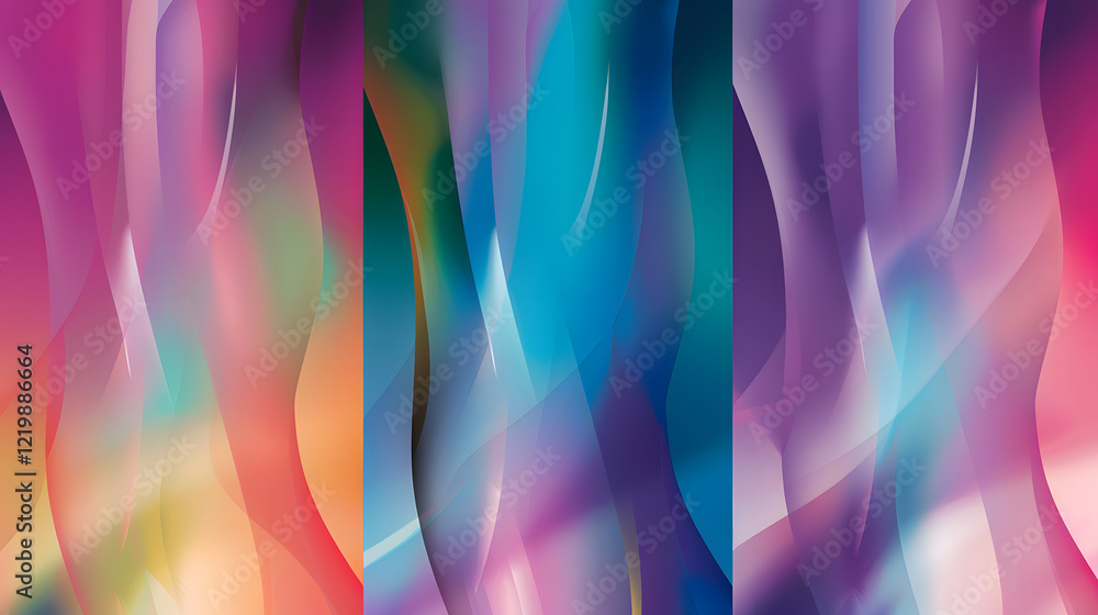 Poster modern abstract blurred color gradient patterns, generative ai