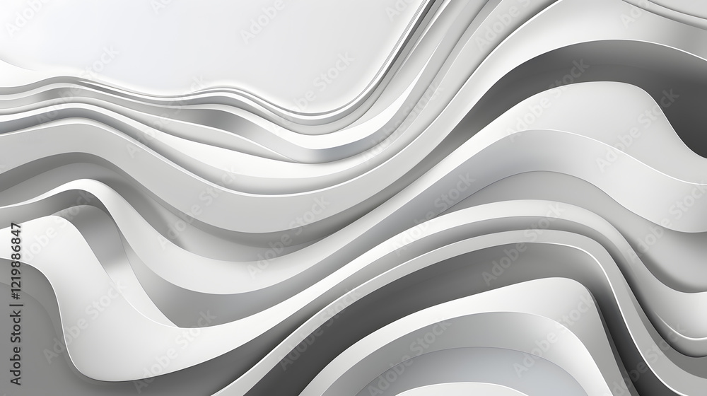 Poster modern abstract design featuring white and gray background with dynamic stripes and curved lines, ge
