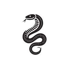 Black Color Snake silhouette design Vector Illustration, Solid White Background (4).eps