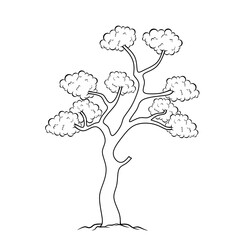 Line art of a tree