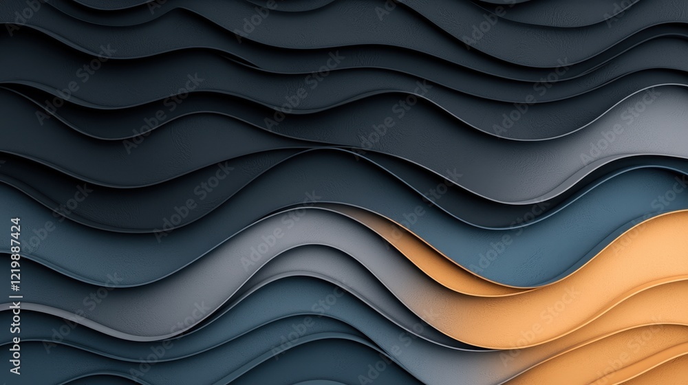 Poster abstract wavy texture design with dark and light tones