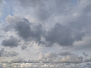 Cloudy dark blue skies in the afternoon, Natural texture background 