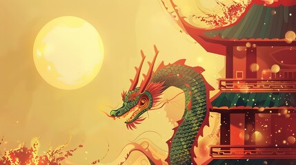 Fototapeta premium _Freepik_chinese_dragon_ancient_chinese_architecture_
