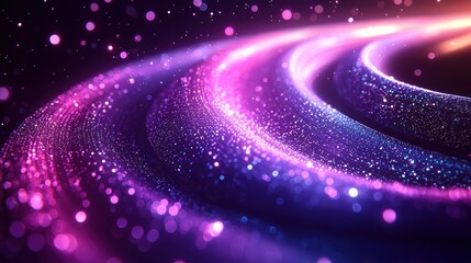 Swirling pink and purple glitter light trails.