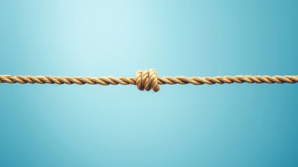 Rope Knot on a Soft Blue Background