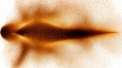 Unique depiction of aerodynamic shape formed by air particles in motion during high-speed testing in a controlled environment