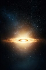 Fototapeta premium Bright Galaxy Core Surrounded by Stars and Nebulae