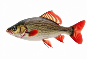 Fototapeta premium Fish with red fins on a white background