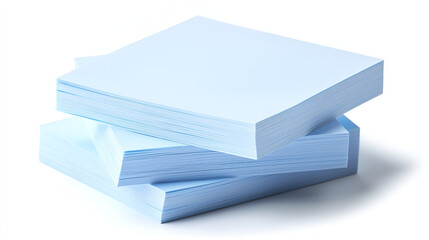 Stack of light blue notepads, ready for notes and ideas. Perfect for office or home use.