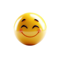 3D Render of a Happy Smiling Emoji with Blushing Cheeks