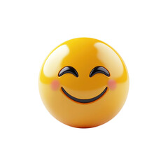 Fototapeta premium 3D Render of a Happy Emoji with Blushing Cheeks