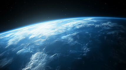 Fototapeta premium A high-resolution image of planet Earth viewed from space, showing the curvature of the planet and the details of the continents and oceans. f8ef3fc4f20c