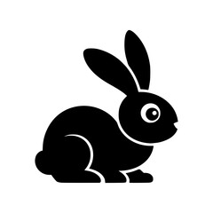 Obraz premium Minimalist Bunny Silhouette Vector for Easter and Springtime Designs