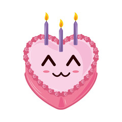birthday cake heart kawaii