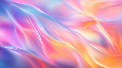 Iridescent Abstract Design with Pastel Colors and Dreamlike Atmosphere in Gradient and Holographic Style