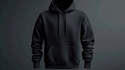 Black Hoodie Mockup Front and Back View on Transparent Background for Graphic Design and Artwork