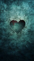 Broken Heart in Teal Stone