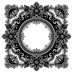 Elegant vintage vector border for timeless design projects. Classic ornate frame for invitations and stationery.