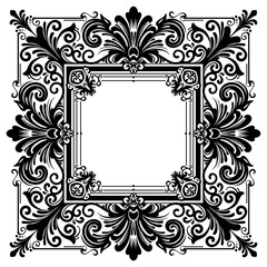 Elegant vintage vector border for timeless design projects. Classic ornate frame for invitations and stationery.