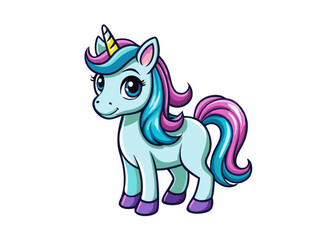 Fototapeta premium cute unicorn isolated black outline vector illustration, white background