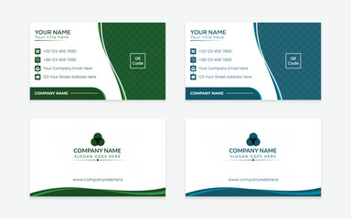 Corporate clean & elegant visiting card or business card design printable template.	