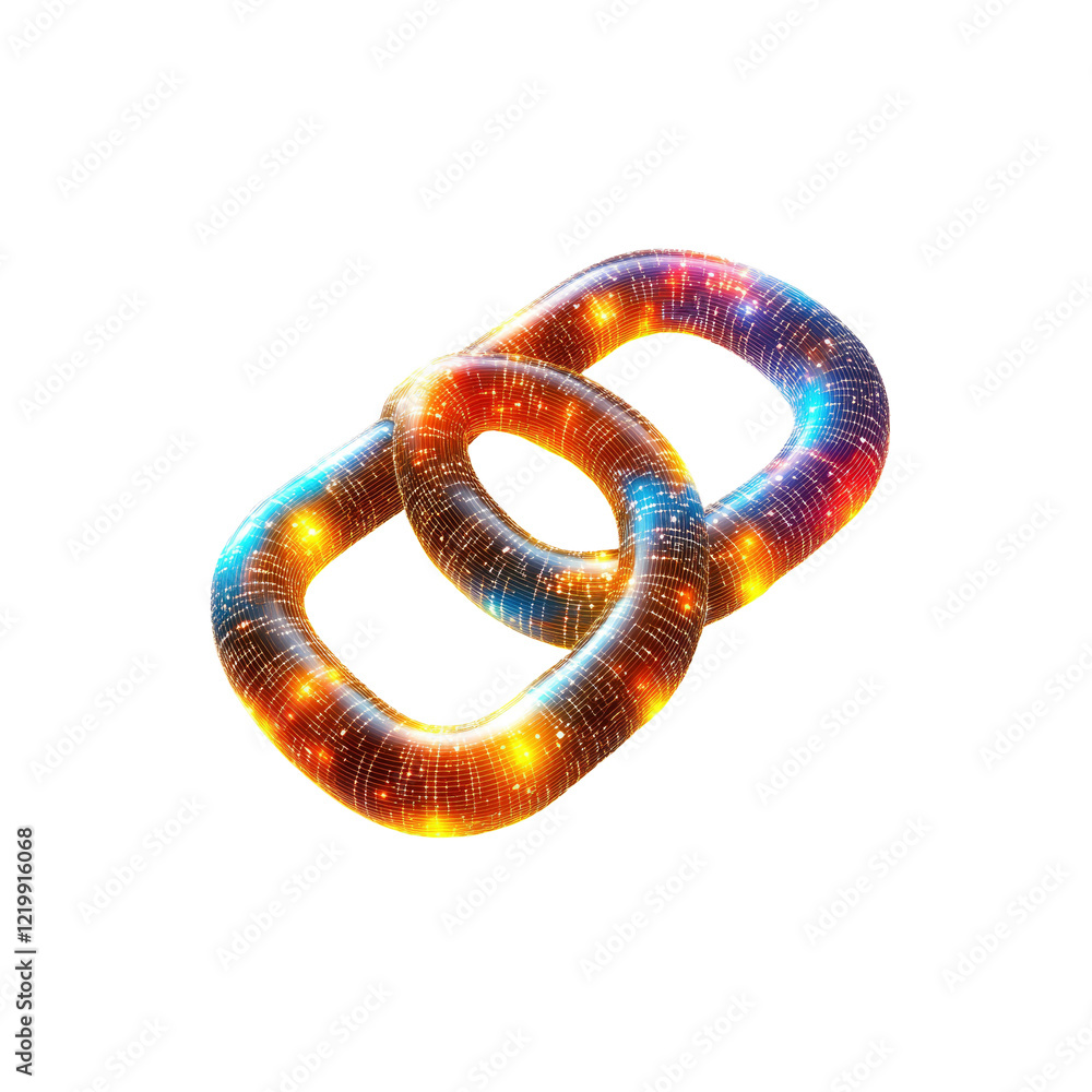 Aufkleber abstract glowing chain links network connection concept