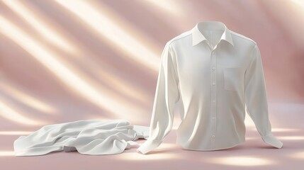 Realistic Long Sleeve White Shirt Mockup Front and Back Views Minimalistic Design