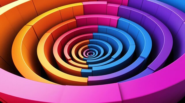 National Grammar Day Colorful spiral pattern with 3D effect.