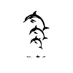 Naklejka premium Dolphin Vector Logo Design