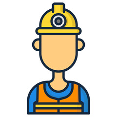 Cartoon Miner Character with Safety Gear