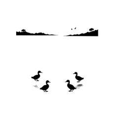 Naklejka premium Ducks Vector Logo Design
