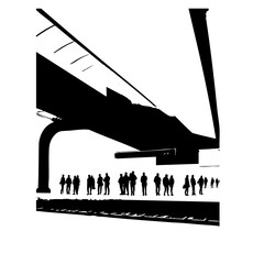 Naklejka premium Train Station Vector Logo Design