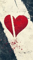 Broken Heart: A Grunge Art Painting