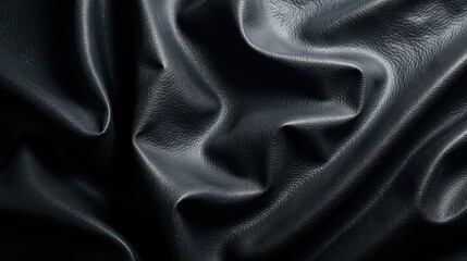 Fototapeta premium Dark Textured Fabric Draped in Elegant Folds, Showing Rich Depth and Subtle Light Reflections