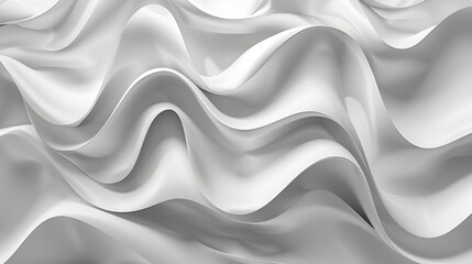 Fototapeta premium Abstract white waves creating a smooth, flowing texture.
