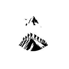 Obraz premium Mountain Climbers Vector Logo Design