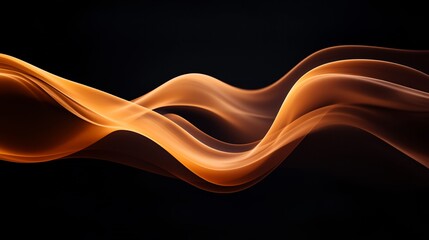 A long orange wave on a black background