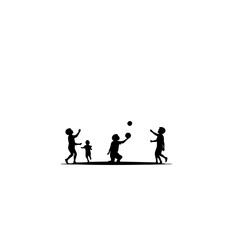 Fototapeta premium Kids Playing Vector Logo Design