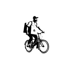 Bicycle Delivery Vector Logo Design