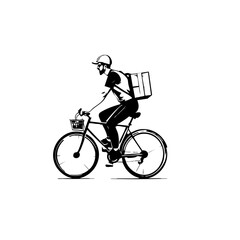 Obraz premium Bicycle Delivery Vector Logo Design