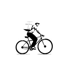 Fototapeta premium Bicycle Delivery Vector Logo Design