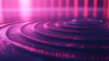 Abstract pink and blue circular pattern with depth and blur.