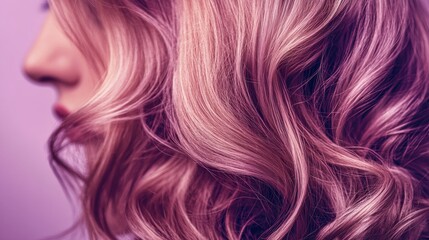 Naklejka premium Gorgeous Pink and Blonde Wavy Hair Closeup