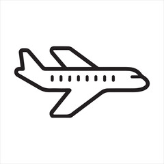 Plane Line icon vector art illustration.