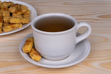 Kastengel with a cup of tea