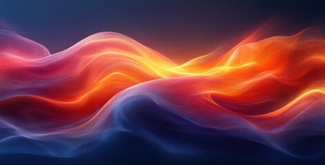 Obraz premium Dynamic Abstract Expressionism Gradient Wave Design with Vibrant Blue and Orange Colors for Music Event Poster