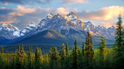 Majestic Sunset over Canadian Rocky Mountains
